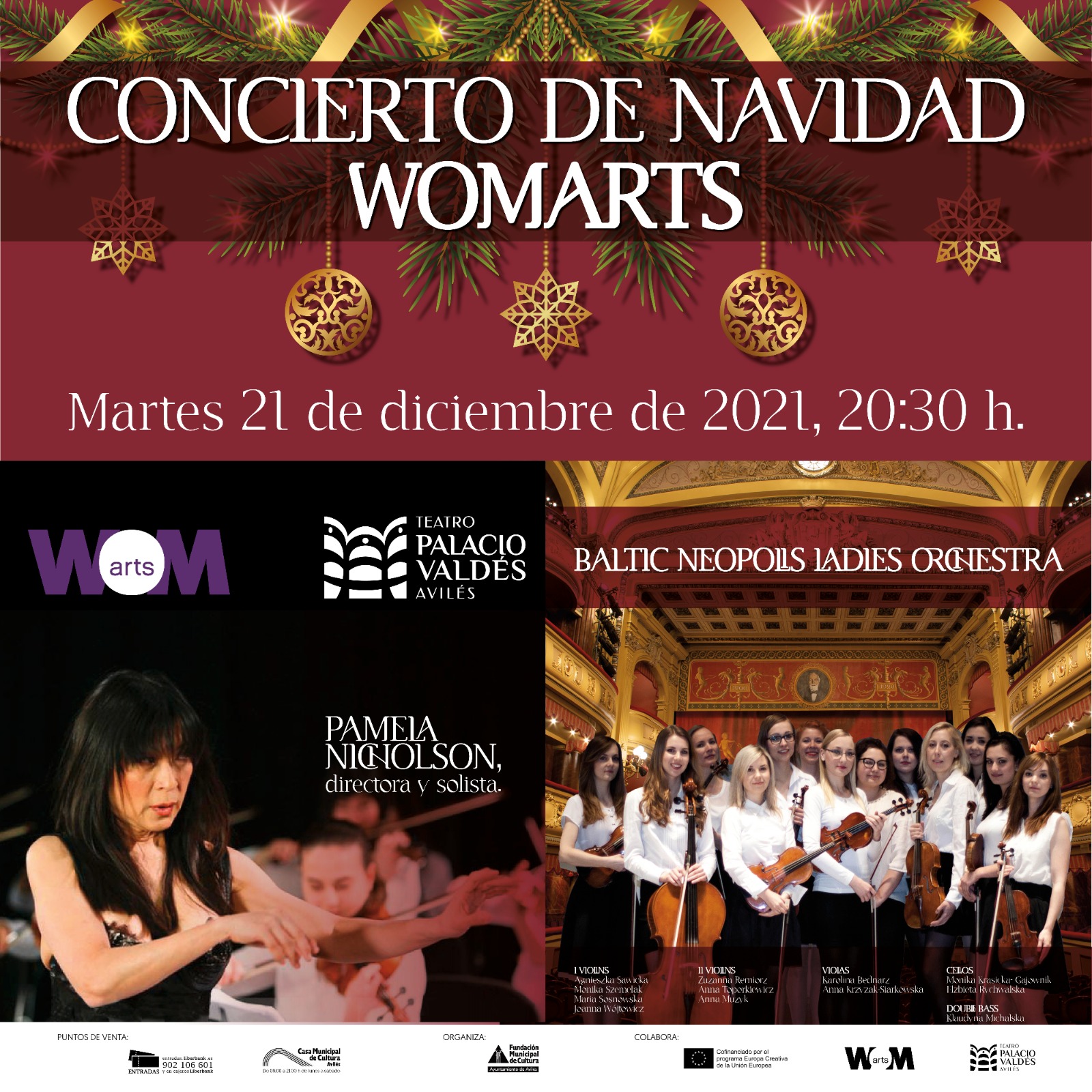 Wom@rts Sinfónico, » concierto de navidad único» en Avilés