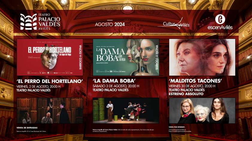 Programa de agosto de escenAvilés en el Teatro Palacio Valdés